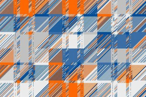 Abstract glitch composition with dynamic flow and structured geometry. The .. Stockillustratie