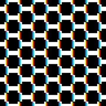 Abstract glitch crossed geometric pattern Stock Illustration