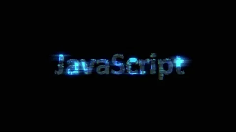 Abstract glitch cybernetic text JavaScript shining blue electric light Stock Footage 197348100