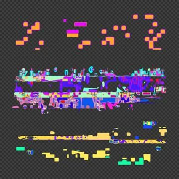 Abstract glitch design elements set . イラスト素材