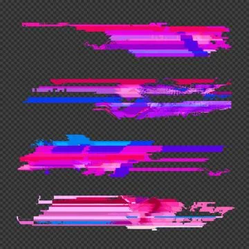 Abstract glitch design elements set . Stock Illustration
