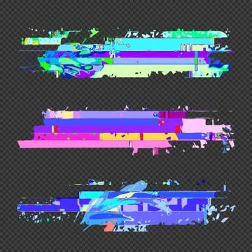 Abstract glitch design elements set . イラスト素材