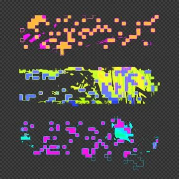 Abstract glitch design elements set . Stock Illustration