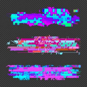 Abstract glitch design elements set . イラスト素材