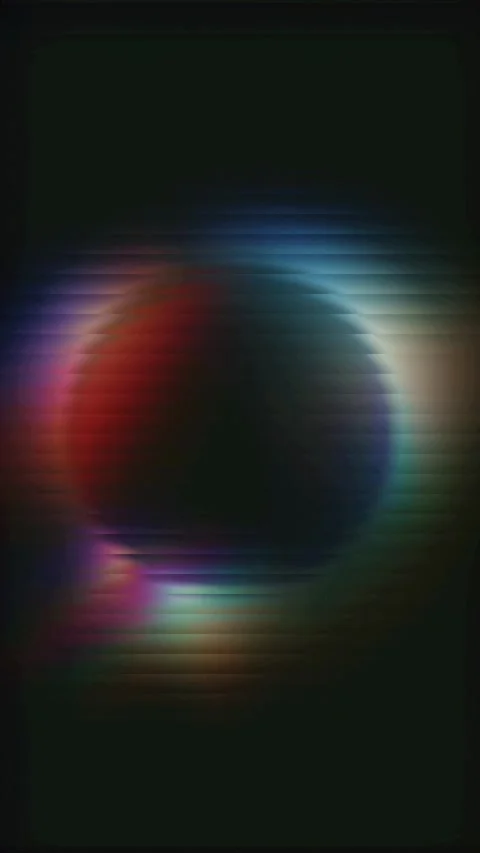 Abstract Glitch Eclipse with Rainbow Neon Ring Stock Footage 340453475