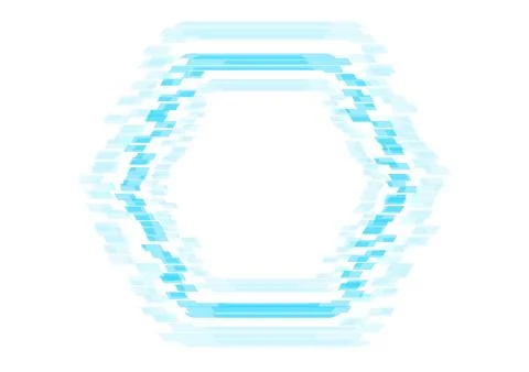 Abstract glitch effect blue grunge hexagon background イラスト素材