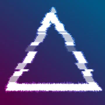 Abstract glitch effect luminous triangle background Stock Illustration