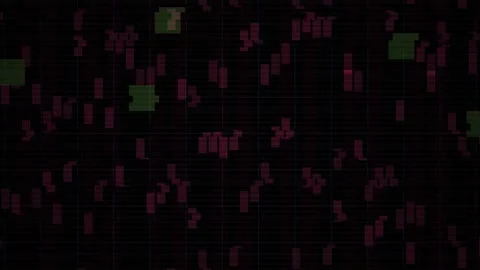 Abstract Glitch Effect with Red and Green Pixels on Black Background. Stock Footage 334464792