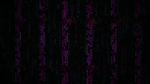 Abstract Glitch Effect with Vertical Purple Lines on Black Background. Stock Footage 333914603