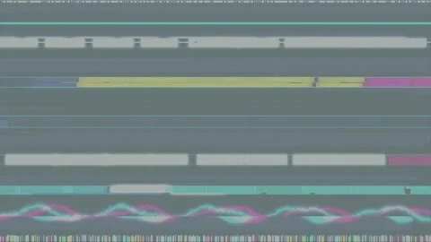 Abstract glitch effect with vibrant red and cyan scanline patterns. Profess.. Stock Footage 346757444