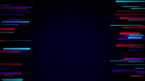 Abstract Glitch Lines Frame, Vibrant Neon Horizontal Stripes, Digital Distortion Vídeo Stock 333322032