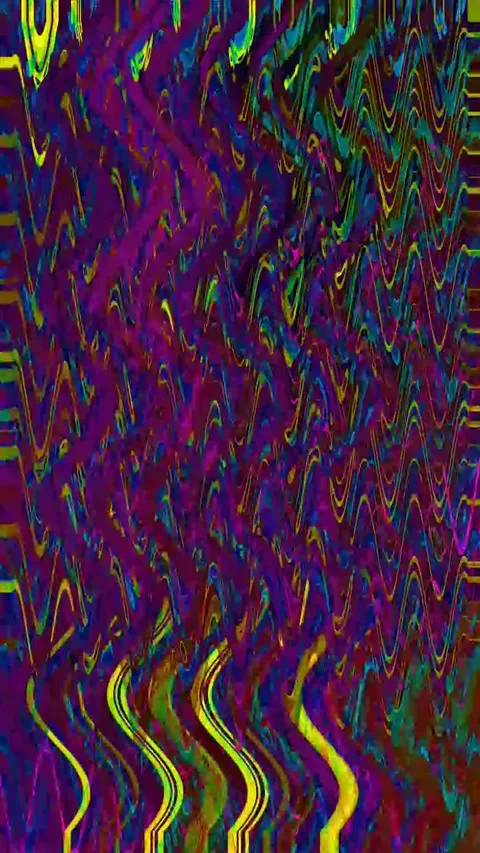 Abstract Glitch Overlay 4K Vertical — Bad TV Distortion VJ Loop Stock Footage 329680283
