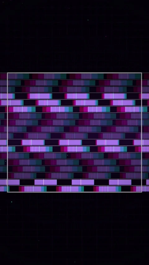 Abstract Glitch Pattern Purple Blue Geometric Digital Background Stock Footage 347698418