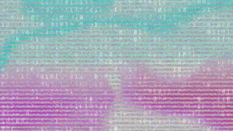 Abstract glitch pattern reacting to band spike, shifting lines and flickering Stock Footage 328584292