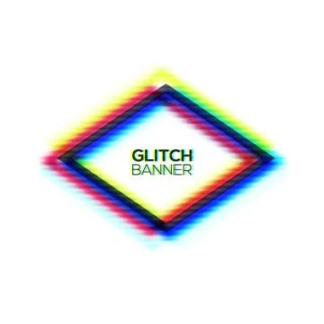 Abstract glitch polygon frame. Geometric art. Stock Illustration
