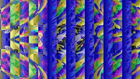 Abstract glitch psychedelic texture seamless loop pattern. VFX fractal Stock Footage 172960871