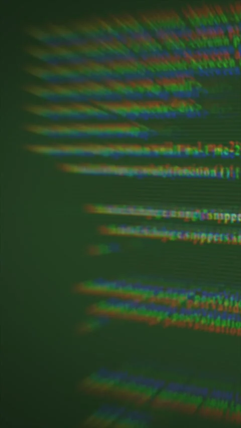 Abstract glitch-style background with blurred multicolor code lines, repres.. Stock Footage 326202910