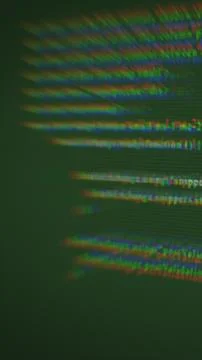 Abstract glitch-style background with blurred multicolor code lines, repres.. Stock Illustration