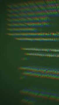 Abstract glitch-style background with blurred multicolor code lines, repres.. Stock Illustration