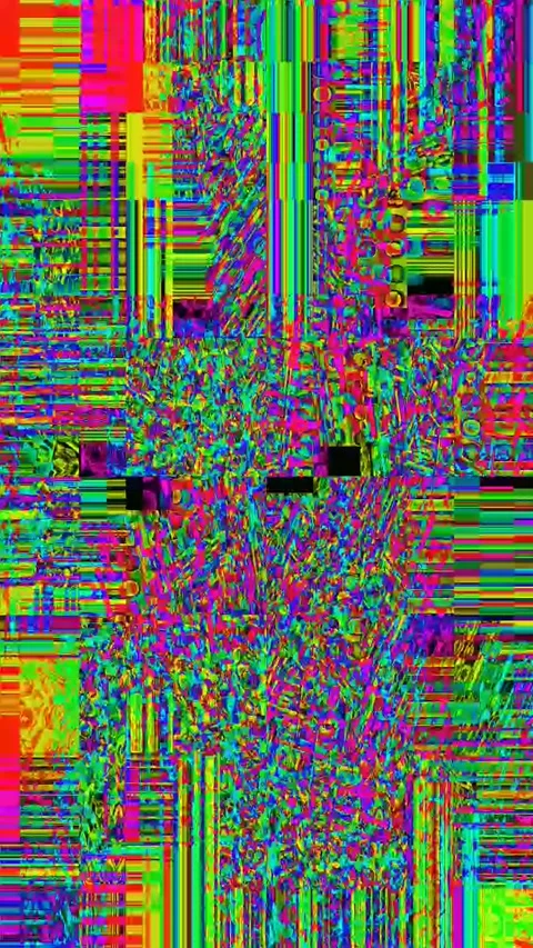 Abstract Glitch VJ 4K Vertical — Psychedelic Distortion Loop Stock Footage 329822588