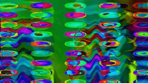 Abstract Glitch VJ Loop 4K — Psychedelic Distortion Effect Stock Footage 329811303
