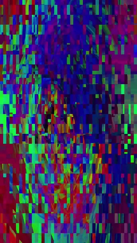 Abstract Glitch Warp Effect Portrait Stock Footage 331080315