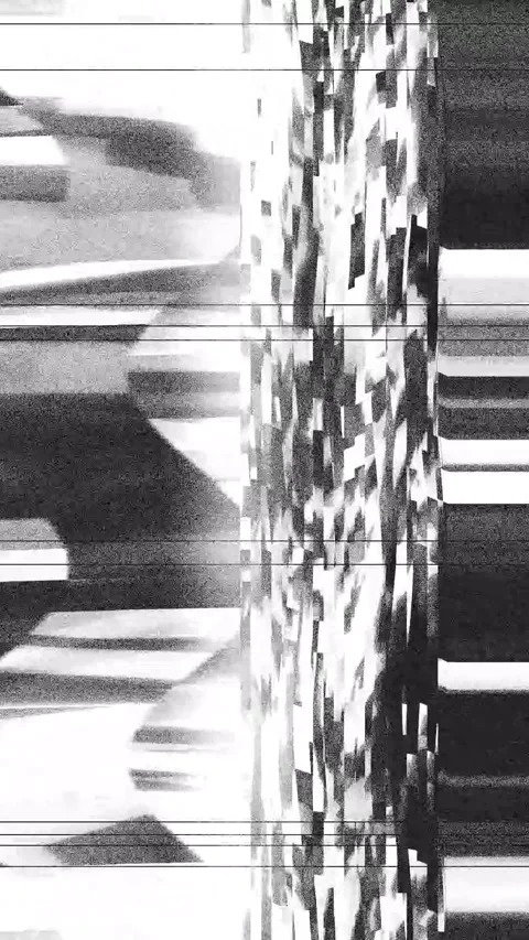 Abstract Glitch Warp Effect Portrait Stock Footage 331081113