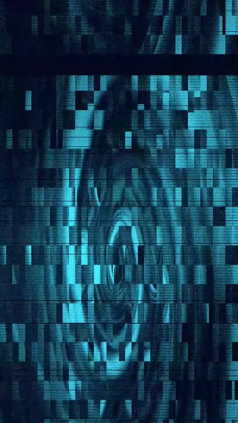 Abstract Glitch Warp Effect Portrait Stock Footage 331094971