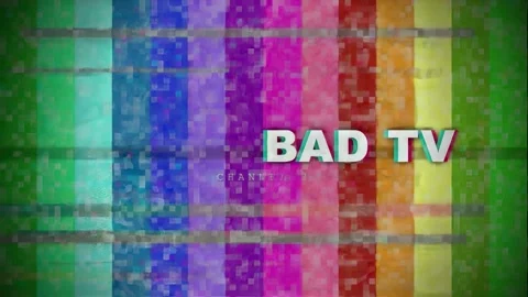 Abstract Glitchy Color Bars with Digital Noise and Static Distortion Effect for Stock Footage 345760041