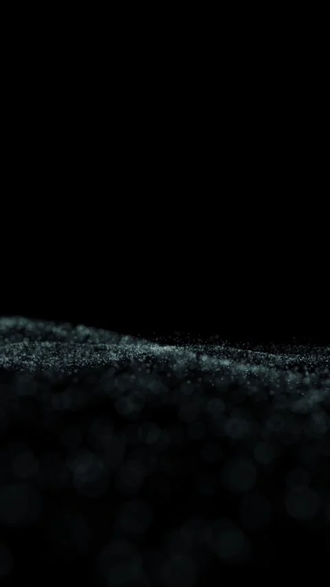 Abstract glitter dotted waves on black copy space vertical background Stock Footage 345681561
