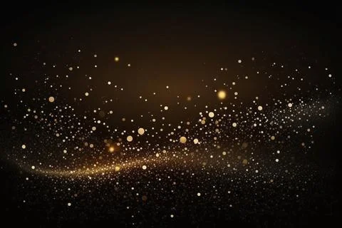 Abstract glitter flying on dark background Stock Illustration