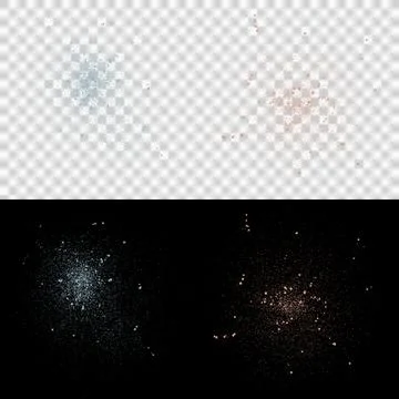 Abstract Glitter Particle Dust Overlay Isolated on Transparent Background PNG Stock Illustration