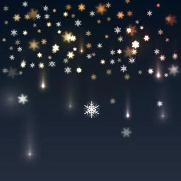 Abstract Glitter Snow Fall - Vector Illustration Stock Illustration