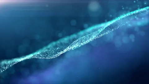 Abstract Glittering Blue Particles Background Stock Footage 170677237