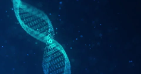 Abstract glittering DNA double helix. Animation of DNA formation Vidéo 94456903