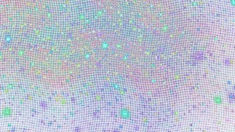 Abstract glittering geometric texture with blue, green and violet pixels. Fan イラスト素材