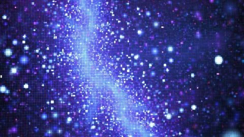 Abstract glittering geometric texture with blue and violet pixels. Fantasy fr Stock Illustration
