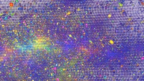 Abstract glittering geometric texture with blue and violet pixels. Fantasy fr イラスト素材