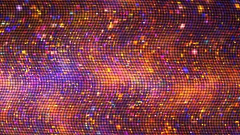 Abstract glittering geometric texture with blue, orange and pink pixels. Fant Stock Illustration