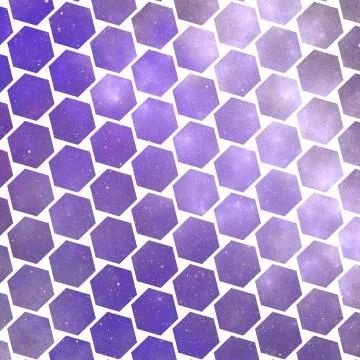 Abstract glittering hexagonal texture with shiny particles. Fantasy fractal d Stock Illustration