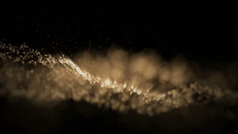 Abstract glittering particles waving in three dimensional space. Stock Footage 107004501