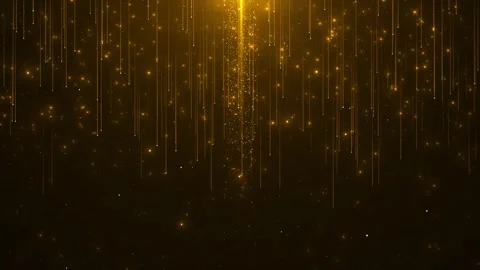 Abstract glittering shiny gold particles falling golden stars. tail particle Stock Footage 312007476