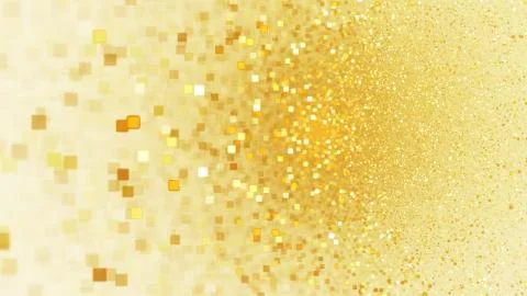 Abstract glittering texture with golden square particles. Fantasy fractal des イラスト素材