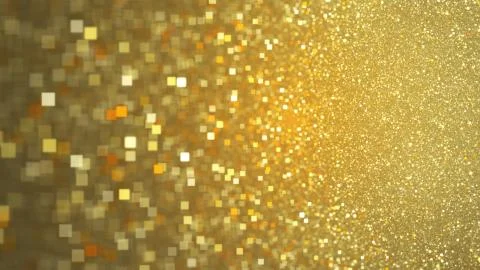 Abstract glittering texture with golden square particles. Fantasy fractal des Stock Illustration