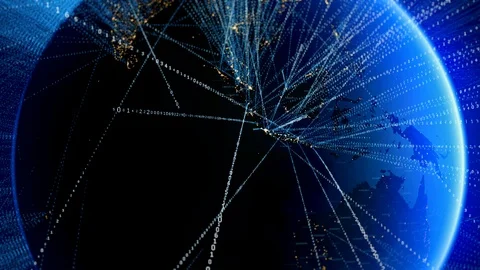 Abstract Global Communications Stock Footage 89759852