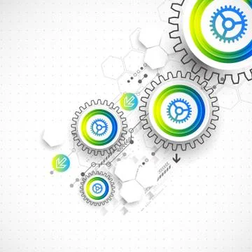 Abstract global computer technology vector concept. Stock Illustration