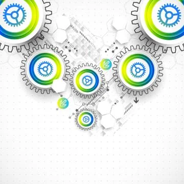 Abstract global computer technology vector concept. Stock Illustration