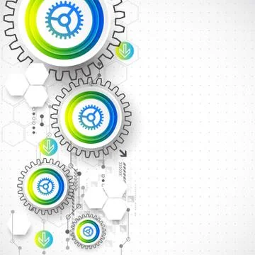 Abstract global computer technology vector concept. Illustrazione stock