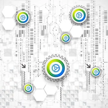 Abstract global computer technology vector concept. Stock Illustration