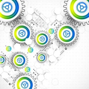 Abstract global computer technology vector concept. Illustrazione stock